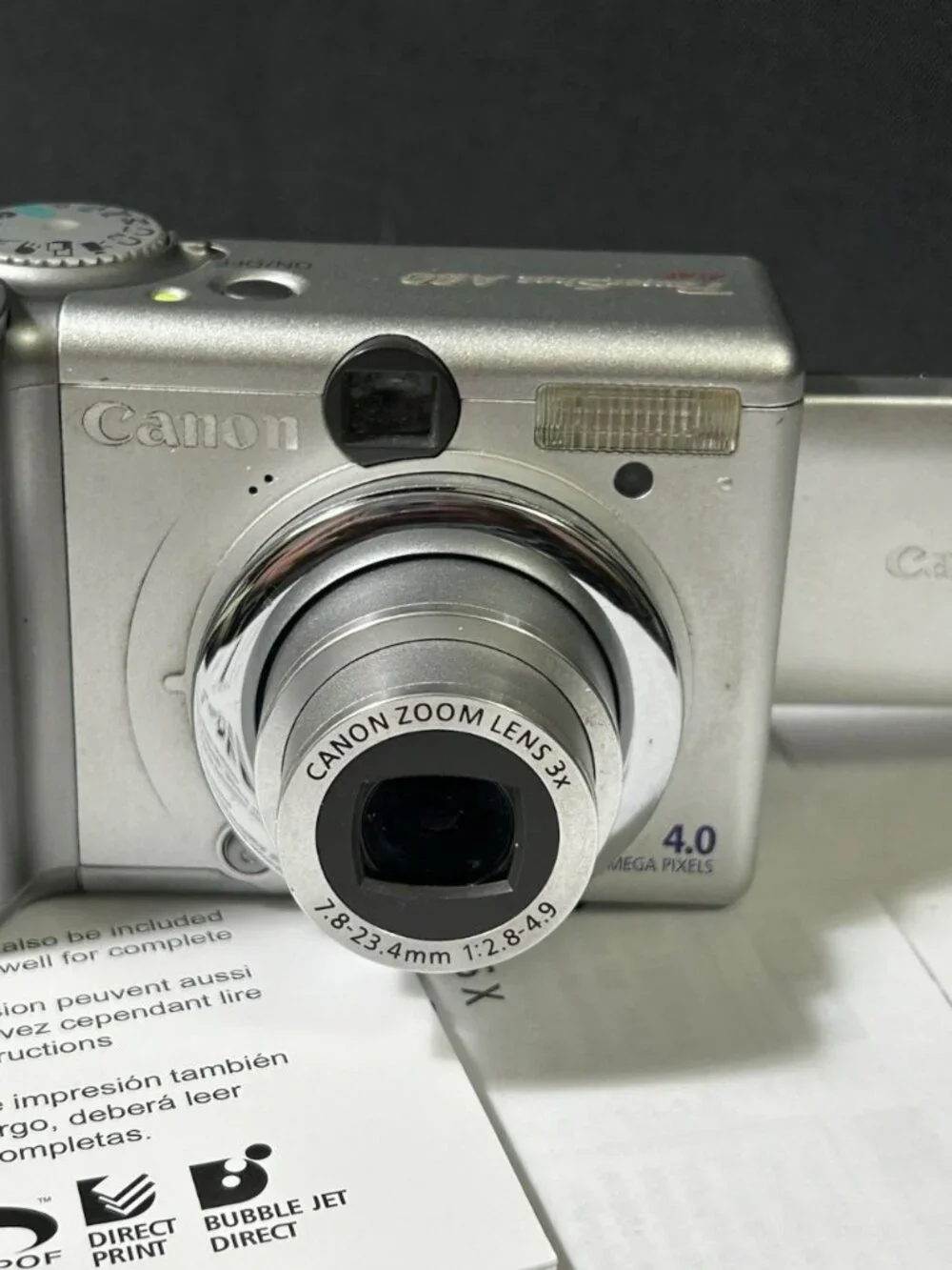 Canon PowerShot A80 4.0MP Flip Screen Digital Camera Bundle Software Cord Strap